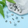 100Pcs 304 Stainless Steel Stud Earring Findings STAS-YW0001-43C-6
