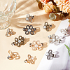 24Pcs 6 Colors Flower Shape Plastic Bead with Zinc Alloy Adjustable Jean Button Pins FIND-GO0002-80-4