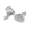Brass Micro Pave Clear Cubic Zirconia Pendants LS-KK-L212-13P-2