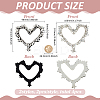 4Pcs 2 Styles Glass Rhinestone Iron on/Sew on Patches PATC-FG0002-71-2