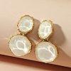 Zinc Alloy Resin Dangle Stud Earrings FS-WG37519-01-1