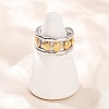 304 Stainless Steel Double Color Cuff Rings RJEW-S635-01GP-20-2