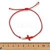 Rack Plating Brass & Natural Cultured Freshwater Pearl Beads Braided Bead Bracelets BJEW-JB13768-3