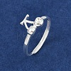 925 Sterling Silver Adjustable Finger Rings for Women RJEW-P157-01S-2