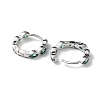 Green Cubic Zirconia Horse Eye Wrap Hoop Earrings EJEW-K083-34P-C-2
