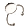 304 Stainless Steel Open Cuff Ring Components STAS-M057-01D-P-1