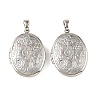 Floral Embossed Brass Locket Pendants KK-CBA7157-01P-1