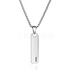304 Stainless Steel Rectangle with Letter Pendant Box Chain Necklaces FS-WGD7C78-09-1