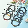 Natural Lava Rock and Non-Magnetic Synthetic Hematite Beads Braided Bead Bracelets BJEW-JB03975-8