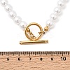 8MM White Round Plastic Pearl Beaded Necklaces for Women NJEW-L469-01G-5