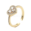 Brass Micro Pave Cubic Zirconia Cuff Rings for Women LS-RJEW-U031-02G-1