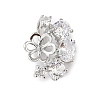 Brass Pave Clear Cubic Zirconia Stud Earring Findings KK-D369-09P-1