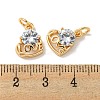 Brass Micro Pave Cubic Zirconia Pendants KK-K378-02G-3