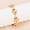304 Stainless Steel Coffee Bean Link Chain Bracelets BJEW-D359-14B-G-6