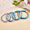 4Pcs 4 Style Acrylic Chunky Curved Tube Stretch Bracelet Sets BJEW-SW00074-03-6