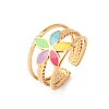 304 Stainless Steel Cuff Rings for Women RJEW-D334-02C-G-4