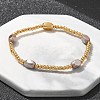 304 Stainless Steel Beads Stretch Breacelets for Women BJEW-M054-01G-01-1