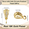 20Pcs Brass with Cubic Zirconia Pendants KK-SC0004-44-2