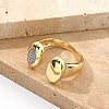 Brass Micro Pave Clear Cubic Zirconia Cuff Rings for Women RJEW-U041-01G-3