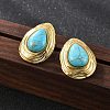201 Stainless Steel Teardrop Stud Earrings EJEW-P304-08G-2