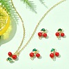 5Pcs Brass FireBrick Enamel Connector Charms KK-CJ0003-26A-6