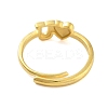 Heart & Letter U Brass Adjustable Rings for Women RJEW-L120-011G-3