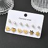 304 Stainless Steel Micro Pave Cubic Zirconia Stud Earrings Kits For Women EJEW-B112-01G-03-1