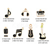 14Pcs 7 Styles Music Theme Alloy Enamel Pendants FIND-FP0002-97-6