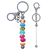 Baking Paint Alloy and Brass Bar Beadable Keychain for Jewelry Making DIY Crafts DIY-YW0007-58I-1