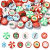 50Pcs 10 Styles Christmas Theme Handmade Polymer Clay Beads CLAY-YW0002-02-1