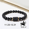 12 Constellations Theme Frosted Black Stone Round Beaded Stretch Bracelets for Women Men WG3EE4F-12-1