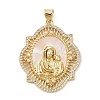 Brass Micro Pave Clear Cubic Zirconia Pendants KK-Q813-16D-G-1