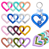 16Pcs 16 Colors Heart Food Grade Eco-Friendly Silicone Focal Beads SIL-SP0001-06-1