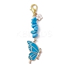 Butterfly Alloy Enamel Pendants Decoraiton HJEW-JM01637-04-3
