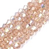 AB Color Plated Transparent Glass Beads Strands GLAA-G127-01-02F-1