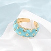 Brass Micro Pave Cubic Zirconia Cuff Open Rings CU-CBAB3AD-12G-02-3