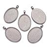 Alloy Pendant Cabochon Settings PALLOY-A15657-N-NF-4
