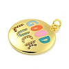 Real 18K Gold Plated Brass Micro Pave Cubic Zirconia Pendants KK-R159-38G-2