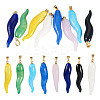 8Pcs 8 Style Handmade Lampwork with Brass Pendants KK-TA0002-22-2