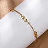 304 Stainless Steel Infinity Link Bracelets BJEW-Z099-02G-1