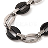 201 Stainless Steel Coffee Bean Chain Bracelets BJEW-B078-67EBP-2
