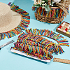 10 Yards Rainbow Polyester Fringe Trim Ribbons DIY-FG0006-17-5