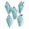 Synthetic Turquoise Gemstone Pointed Pendants G-K384-01P-03-1
