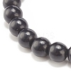 Natural White Jade & Synthetic Turquoise(Dyed) Stretch Bracelet with Cross BJEW-JB08295-01-5