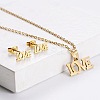 201 Stainless Steel Pendant Necklace & Stud Earring Sets FS-WGB816B-03-1