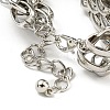 Iron Multi-strand Wide Bracelets for Women NJEW-K261-13P-4