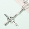 Christian Upside Down Cross & Star Alloy Pendant Pendant Twisted Chain Necklaces for Women LS-NJEW-NH0001-03P-3