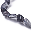 Natural Iolite/Cordierite/Dichroite Bead Stretch Bracelets BJEW-K213-41-3