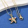 Brass Pave Cubic Zirconia and Plastic Beads Pendant Necklaces NJEW-Q041-01G-4