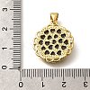 Brass with Natural Shell Carved Pendants KK-Z091-01G-01-3